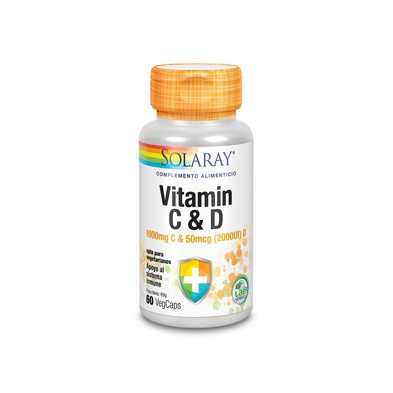 Vitamina C & D -1000mg y 2000UI 60capSolaray. Tiendaonline.lineaysalud