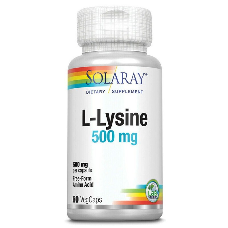 L-Lisina 500 Mg 60 cápsulas de Solaray | En tiendaonline.lineaysalud