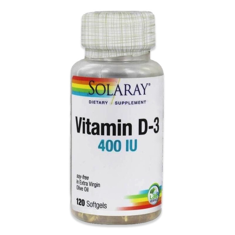 Vitamina D3 400Ui 120perlas Solaray |Tiendaonline.lineaysalud.com
