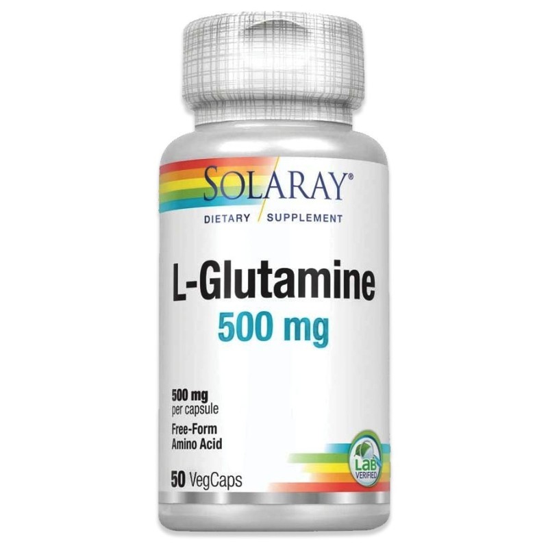 L-glutamina 50 cápsulas 500 mg Solaray | TIENDAONLINE.LINEAYSALUD