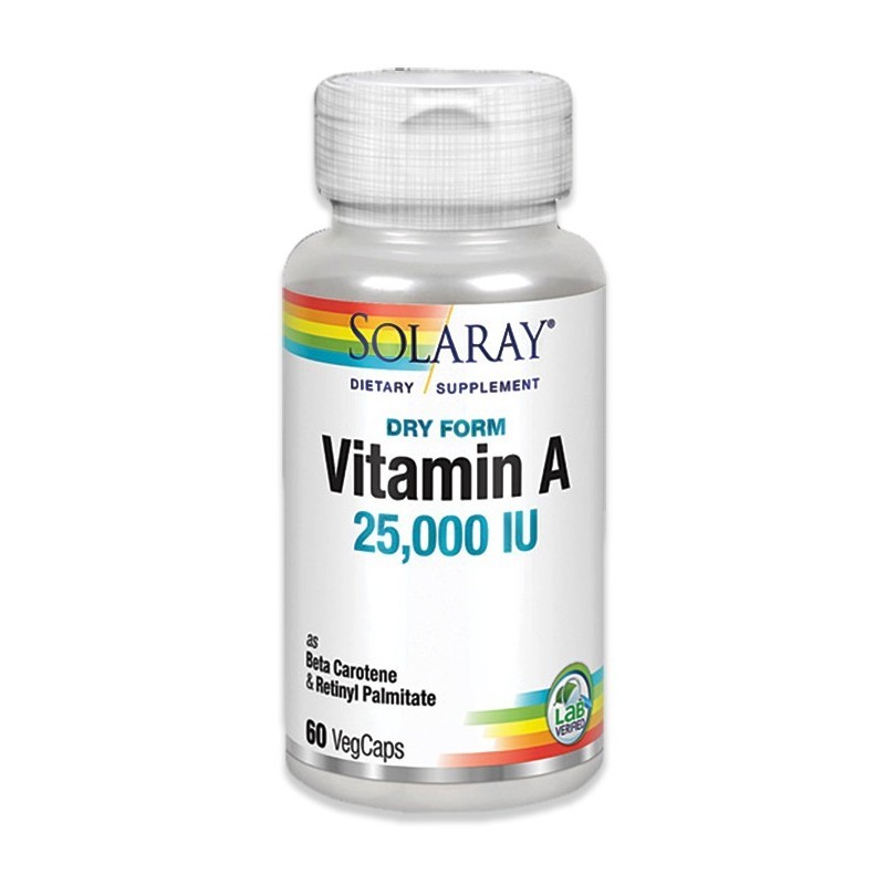 Dry Vitamina A 25000ui 60 Caps - Solaray - TIENDAONLINE.LINEAYSALUD