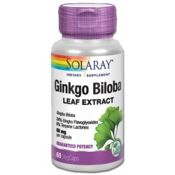 Ginkgo Biloba extracto - 60 cáps - Solaray - Tiendaonline.lineaysalud