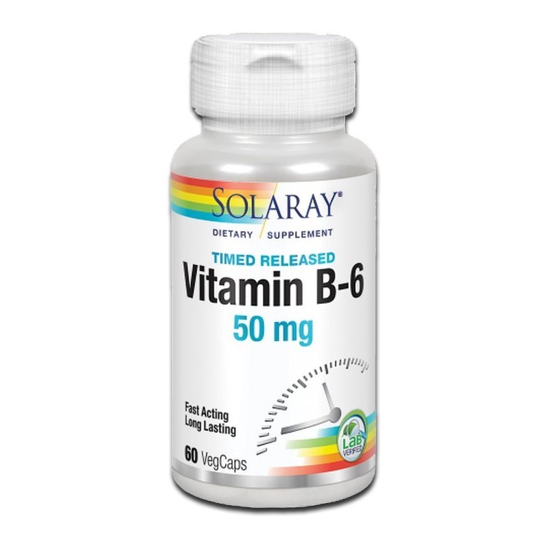 Vitamina B6 60cap acción retardada Solaray Tiendaonline.lineaysalud
