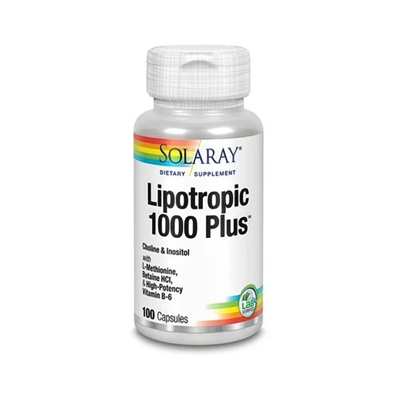 Lipotropic 1000 Plus 100 Cápsulas Solaray | Tiendaonline.lineaysalud