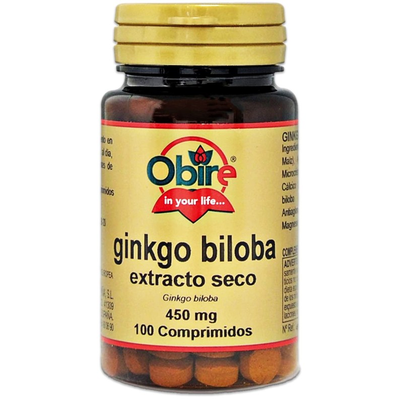 Ginkgo Biloba 500 mg, 100 comp.  de extracto seco de hoja ratio 1:7,5