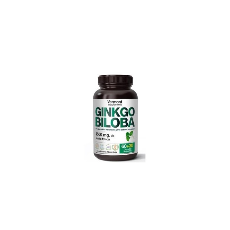Ginkgo biloba 60+de Vermont Supplements | tiendaonline.lineaysalud.com