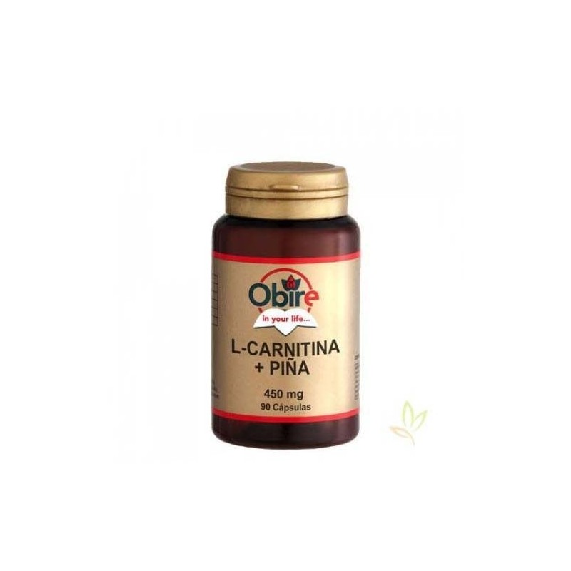 L-Carnitina + piña 450 mg 90 cap.  Ayuda a quemar grasa para adelgazar