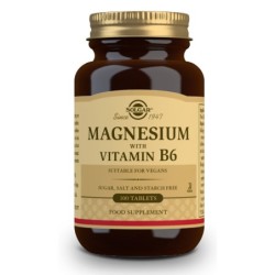 Comprar Magnesio con Vitamina B6 Solgar 100comp al mejor precio vegano