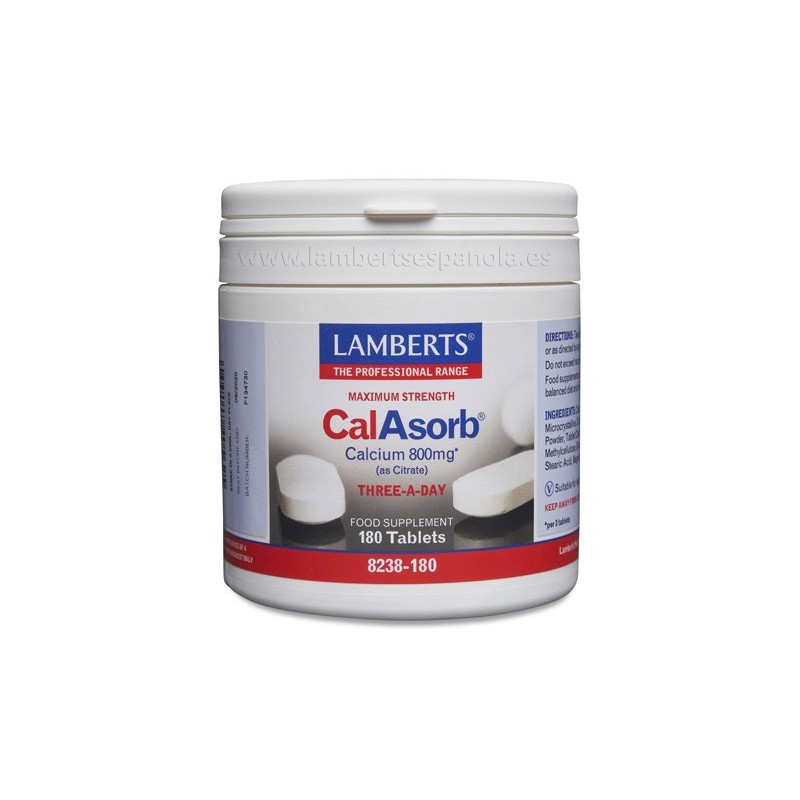 Comprar CalAsorb®. Calcio 800mg como Citrato 180 comp, más Vitamina D3