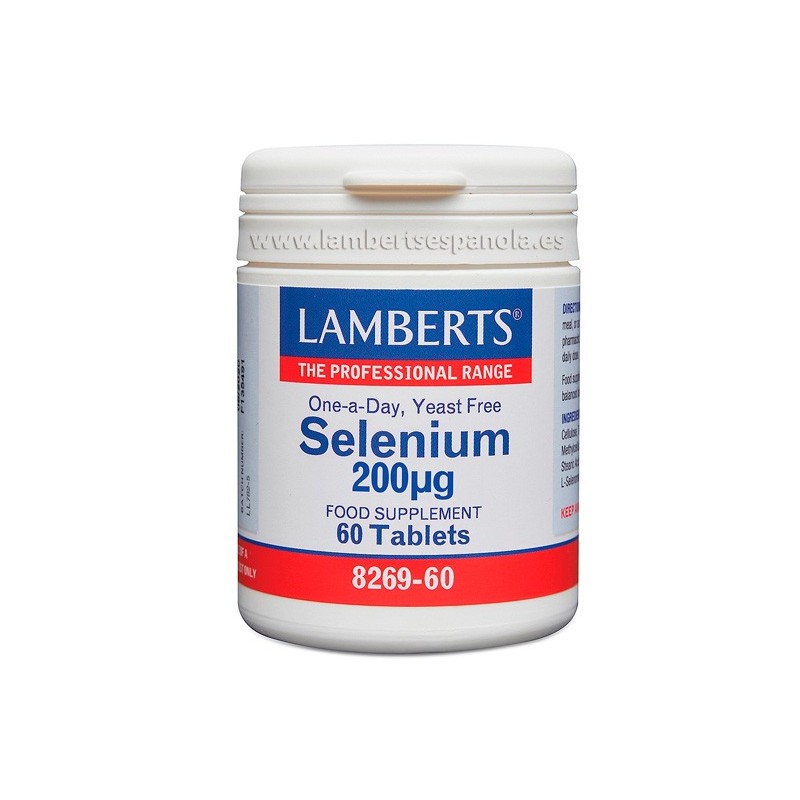 Selenio orgánico 200 mcg de Lamberts en la forma de L-Selenometionina