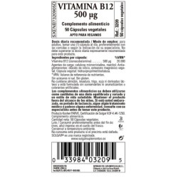 Comprar Vitamina B12 500 µg Cianocobalamina 50Cap Solgar |lineaysalud