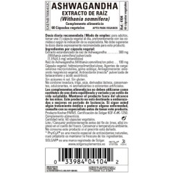 Comprar extracto de raíz de Ashwagandha 60 caps Solgar al mejor precio