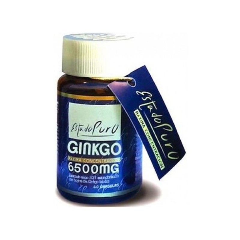 Ginkgo biloba en estado puro.  Extracto estandarizado 50:1 (6500 mg)