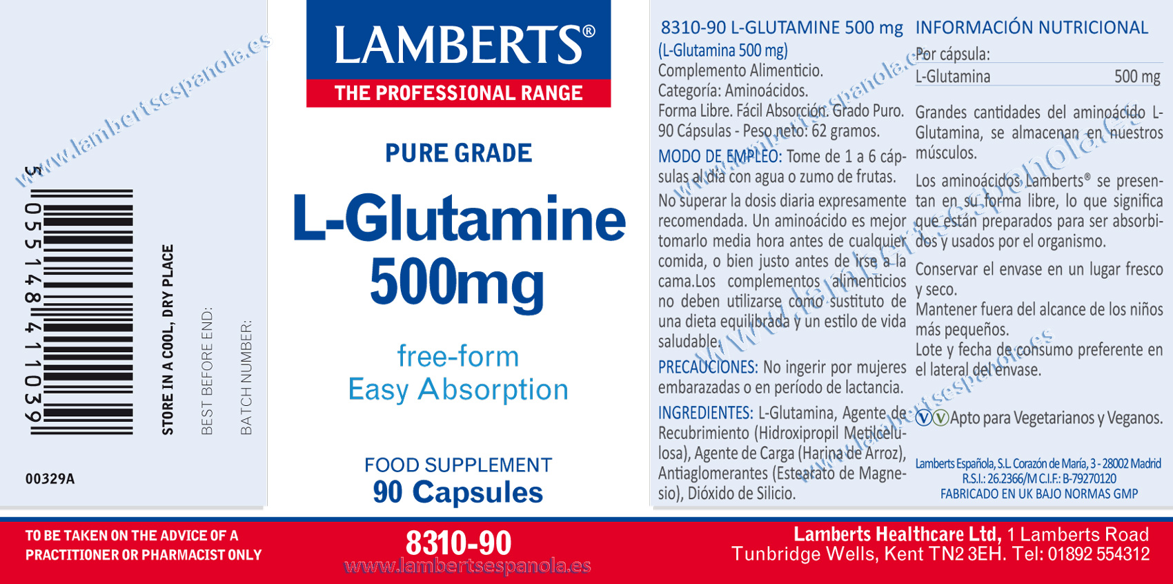 L-Glutamina de Lamberts